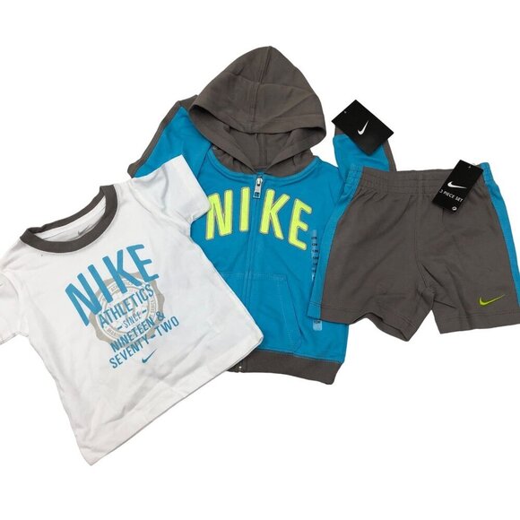 NIKE LITTLE KIDS COTTON 3 PCS OUTFIT 12 MOS NEW WITH TAG - Picture 1 of 5